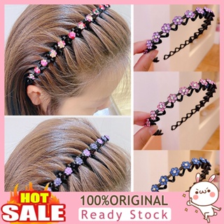 [B_398] Women Headband Wave Rhinestones Korean Style Good Hair Hoop for Dating