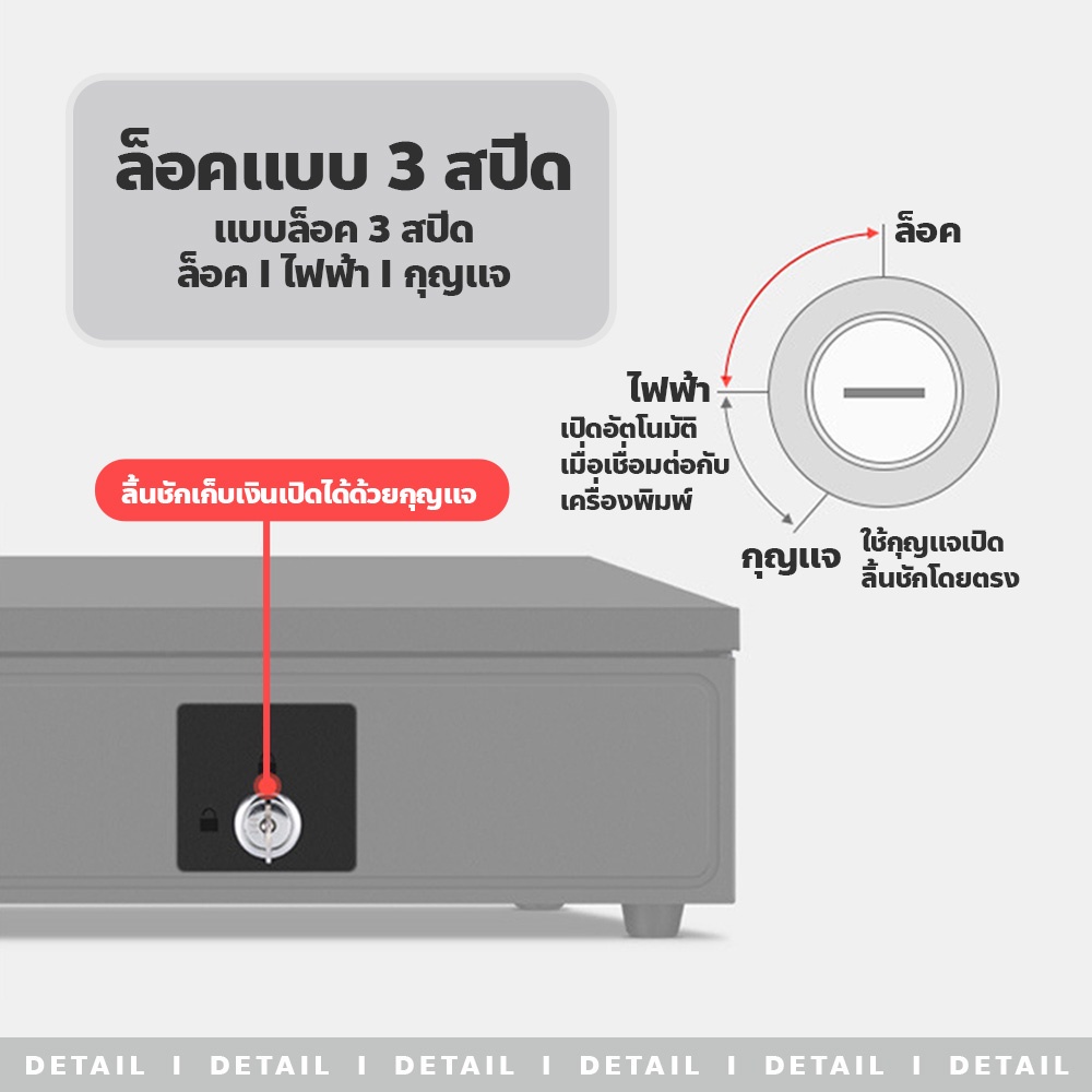 ลิ้นชักเก็บเงินอัตโนมัติ-รุ่น-las-335-กล่องเงินสด-cash-drawer-rj11