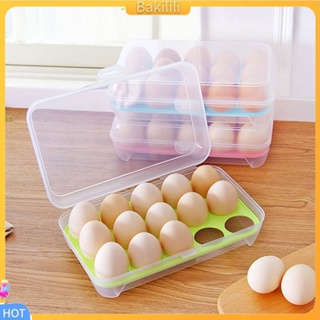 (Bakilili) กล่องเก็บไข่ 15 ช่องสำหรับตู้เย็น