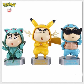 ▩✳Crayon Shinchan Series Nohara Shinnosuke COS Pokémon Miao Frog Jenny Turtle Pikachu เครื่องประดับโมเดลทำมือ