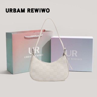 ☬URBAM REWIWO กระเป๋าใต้วงแขนครีมเฉพาะของแท้อย่างเป็นทางการของผู้หญิงกระเป๋าสะพายติดภาษาฝรั่งเศสระดับไฮเอนด์
