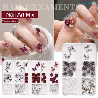 Calciummj 1 Box Nail Art Charm Glittering Retro Easy to Paste Stunning Visual Effect