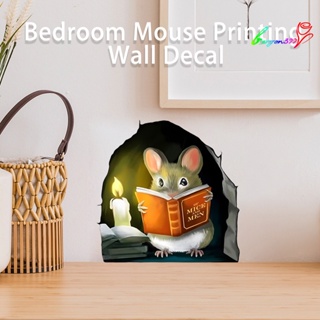 【AG】3Pcs Wall Sticker Self-adhesive Removable Waterproof Cartoon Decorative PVC Reading Book Wall Decal Decor