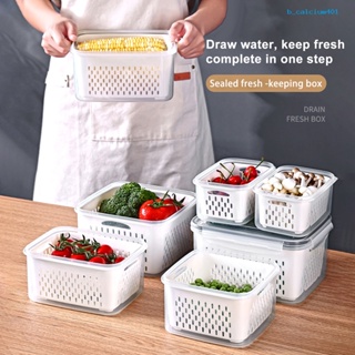 Calciwj 4-Piece Airtight Fruit Veggie Storage Containers with Removable Colanders Stackable Dishwasher Safe Fridge