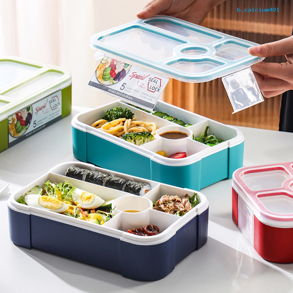 calciwj-bento-box-with-lid-food-grade-bpa-free-5-compartments-large-capacity-lunch