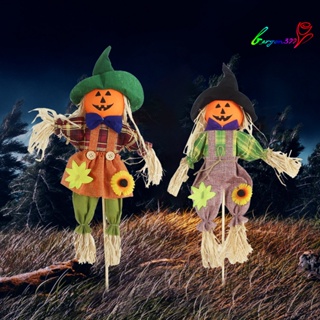 【AG】Scarecrow Decor Attractive Colorful with Bucket Halloween Adorable Scarecrow Garden