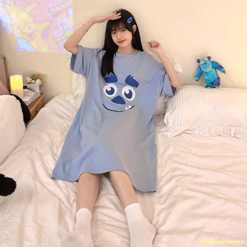 พร้อมส่ง-ชุดนอนสตรีการ์ตูนใหม่บริสุทธิ์ชุดนอนญี่ปุ่นบริการบ้านหลวมสบาย-ๆ