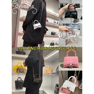 แบรนด์ใหม่ 100% ของแท้ BALENCIAGA HOURGLASS มินิกระเป๋าถือกระเป๋าสะพายข้างเดียว