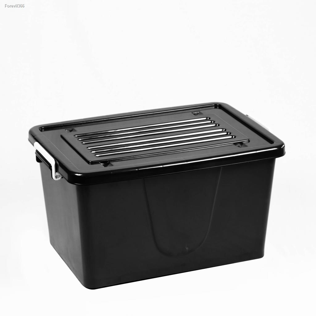พร้อมสต็อก-กล่องพลาสติกมีล้อ-ขนาด-45-ลิตร-no-302-สีดำ