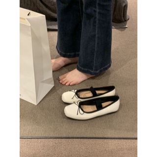 🔥 โปรโมชั่นใหญ่ 🔥รองเท้าบัลเล่ต์ Mary Jane รองเท้าผู้หญิง 2023 ฤดูใบไม้ผลิและฤดูใบไม้ร่วงใหม่แบนขาเดียวหัวตารางกุทัณฑ์