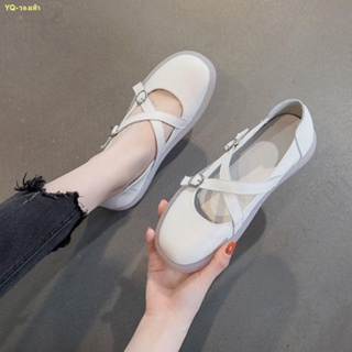🍓จัดส่งทันที🍓Doudou รองเท้าผู้หญิงหัวเข็มขัดด้านล่างนุ่ม Mary Jane รองเท้าผู้หญิง 2023 ใหม่รองเท้าเดี่ยวปากตื้น