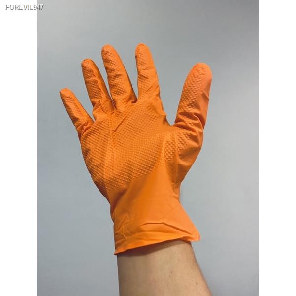 พร้อมสต็อก-ถุงมือยางpvc-สีดำ-สีส้ม-รุ่นเรียบ-และรุ่นมีกันลื่น-ถุงมือเอนกประสงค์-ตราเสือแท้-36คู่-ทนน้ำมันกันเคมี-ถง