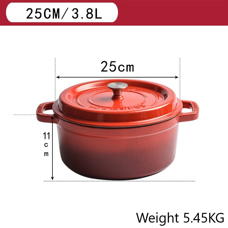 【จัดส่งในไทย/2ชิ้นจัดส่งฟรี】Signature Enameled Cast-Iron Cookware Set