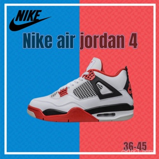 รองเท้าบาสเก็ตบอล NIKE air jordan 4 สีแดงและสีขาว