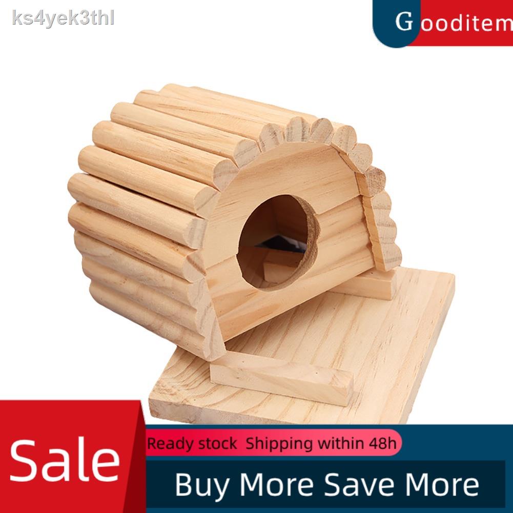 ☬gooditem Circular Arch Shape Pet Mouse Hamster Wooden Cage Nest House