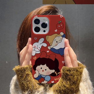 ฟิล์มแข็ง เคส iphone 14 pro Max 11 13 12 7Plus 8 X XS Max การ์ตูน สโนว์ไวท์ และคนแคระ เคสกันกระแทก