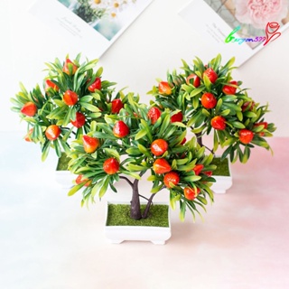 【AG】1Pc Artificial Fruit Strawberry Tree Bonsai Home Office Garden Desk Decor