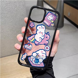 เคสโทรศัพท์มือถืออะคริลิคใส แบบแข็ง ลายกระต่าย ยูนิคอร์น สําหรับ iphone 14 pro Max 11 13 12 7Plus 8 X XS Max