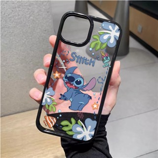 เคสโทรศัพท์มือถืออะคริลิคใส แบบแข็ง ลาย Stitch สีฟ้า สําหรับ iphone 14 pro Max 11 13 12 7Plus 8 X XS Max