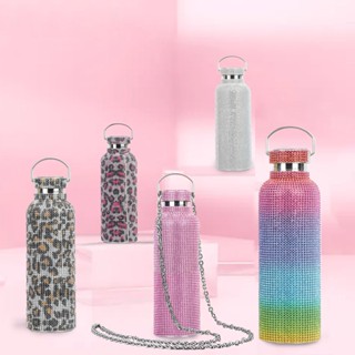 HOT_ Bottle Rhinestone ฉนวนกันความร้อนถ้วยน้ำเด็กสแตนเลสหุ้มฉนวนสำหรับการเดินทาง