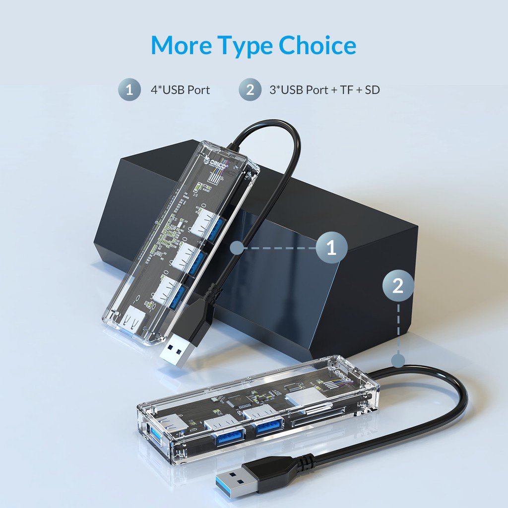 orico-ta1u3-4a-4-ports-usb3-0-hub-clear-โอริโก้-ฮับเพิ่มพอร์ต-usb3-0-จำนวน-4-พอร์ต