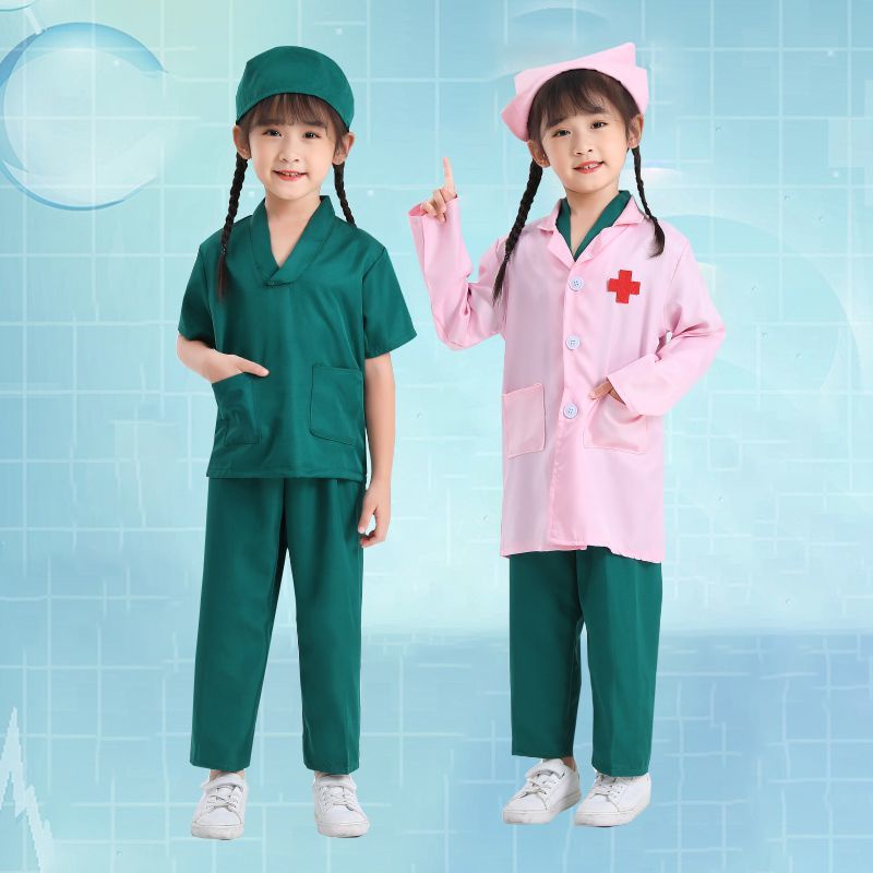 วันเด็กแสดงเสื้อผ้าหมอของเล่นสาวพยาบาลเสื้อผ้าอนุบาลเล่นตามบทบาทเด็กชุดผ่าตัด
