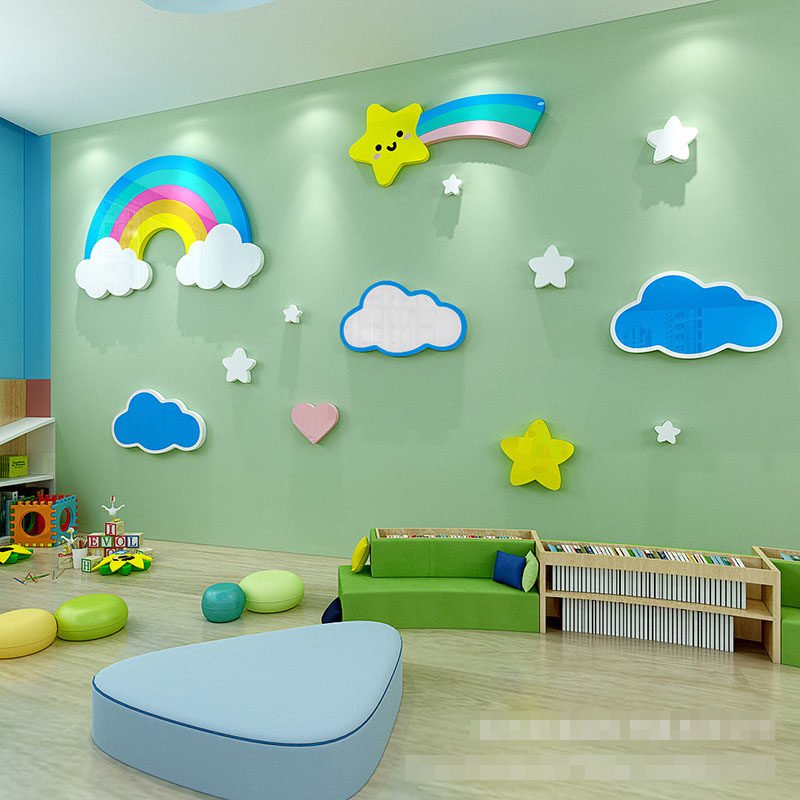 rainbow-clouds-3d-acrylic-wall-sticker-painting-girl-bedroom-wall-decoration-sticker