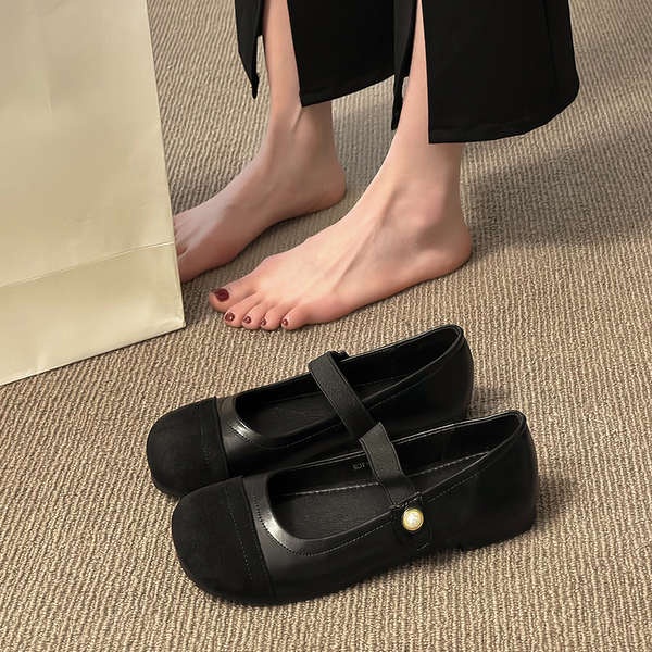 รองเท้าเดี่ยวแบนผู้หญิง-2023-ฤดูร้อนสไตล์ใหม่รองเท้าบีนนี่หอมขนาดเล็กตอนเย็นฝรั่งเศสเย็นอ่อนโยนกับกระโปรงรองเท้าแมรี่เจน