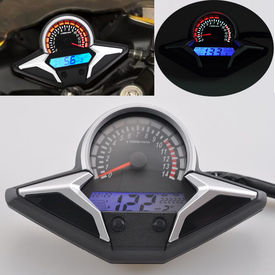 รถจักรยานยนต์ Speedometer Dashboard Tachometer เครื่องวัดระยะทาง LED ...