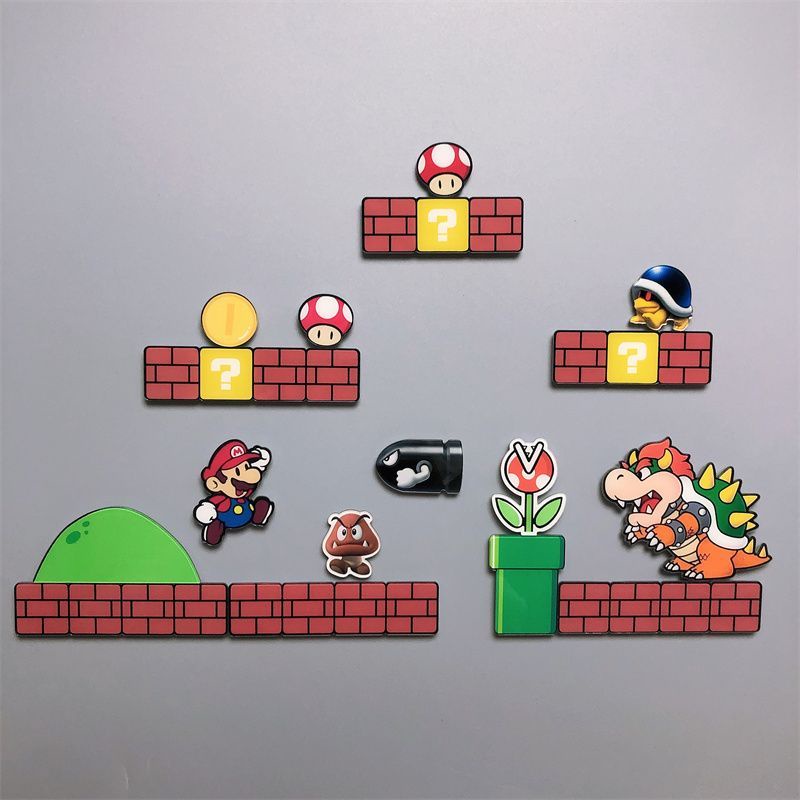 สินค้าพร้อมส่ง-ใหม่-สติกเกอร์อะคริลิค-ลาย-super-mario-สร้างสรรค์-สําหรับติดตกแต่งตู้เย็น