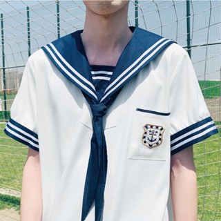 ۩❀✐Qingwushe original Xingjian Ting ชายและหญิง jk dk ฤดูใบไม้ผลิและฤดูร้อนเสื้อสไตล์วิทยาลัยเย็บปักถักร้อยเสื้อชุดชุดกะล