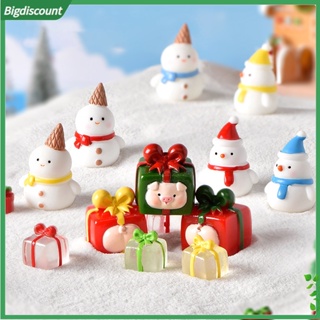 &lt;BIG&gt; กล่องของขวัญคริสต์มาส ฟิกเกอร์ ตุ๊กตาหิมะน่ารัก ไมโคร ภูมิทัศน์ เครื่องประดับเรซิ่น ของเล่นจิ๋ว สําหรับงานปาร์ตี้