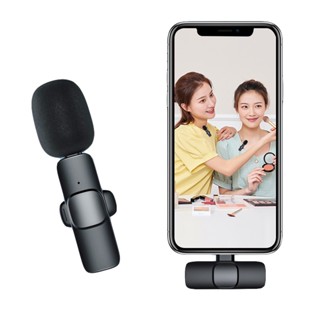 จัดโปร❤️Wireless Microphone ไมโครโฟนไร้สายแบบพกพาใช้สําหรับ รุ่น K9 สมาร์ทโฟน ไมค์ไร้สายหนีบเสื้อ ไมค์หนีบปกเสื้อ