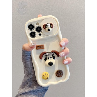 เคสโทรศัพท์มือถือ ลายการ์ตูนสุนัขน่ารัก สามมิติ สําหรับ Apple iPhone 14 13 12 11 14