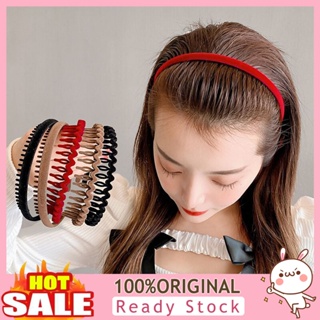 [B_398] Women Headband Wave Shape Teeth Anti-slip Solid Color Elastic Hair-fixed Edge Narrow Daily Hair Hoop Hair Accessory