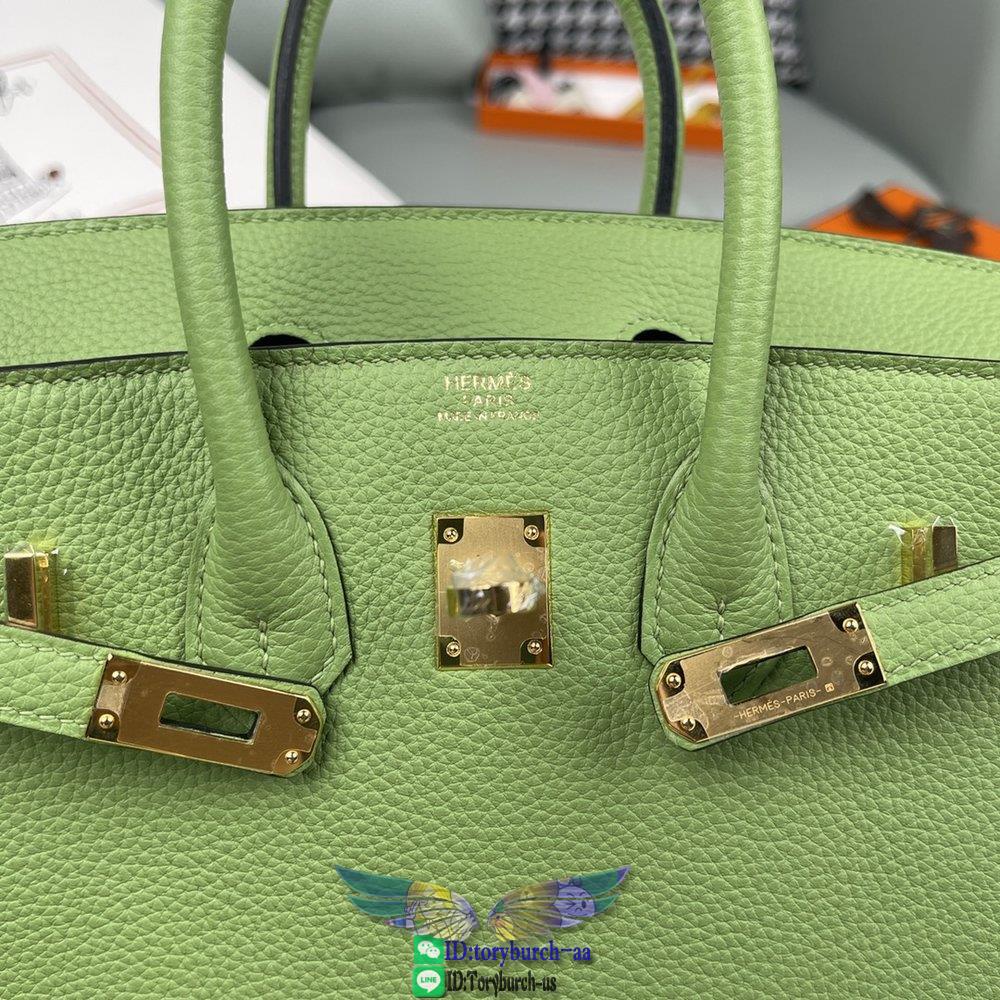 bamboo-green-herm-birkin-25-top-handle-handbag-roomy-shopper-tote-handmade-stitch-gold-hardware