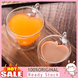 [B_398] 180/240ml Heart Shape Clear Coffee Cup Whiskey Layer Mug Drinkware