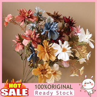 [B_398] Fake Flower Decorative Colorful Three Heads Branch Flower for Wedding