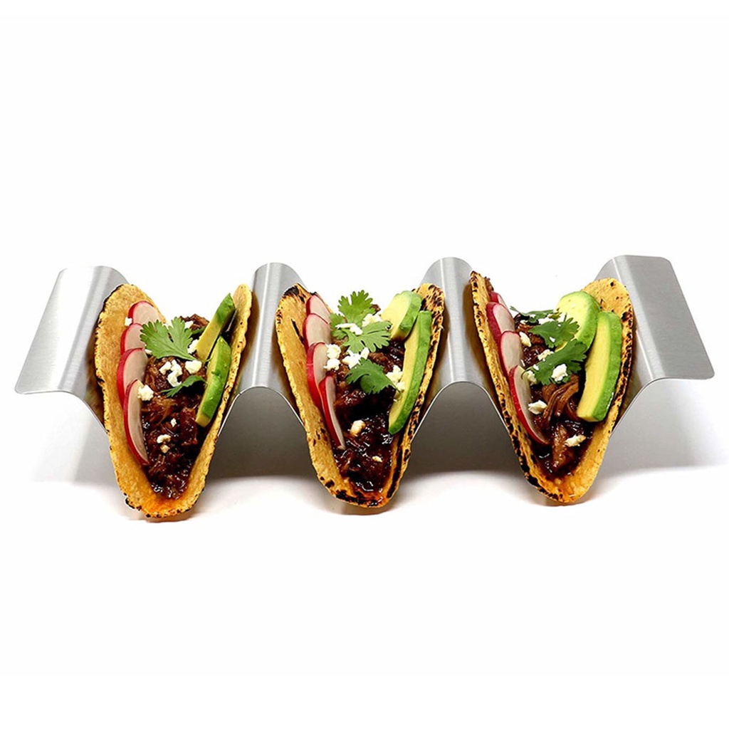 b-398-stainless-steel-taco-holder-stand-wave-shape-kitchen-cooking-tool