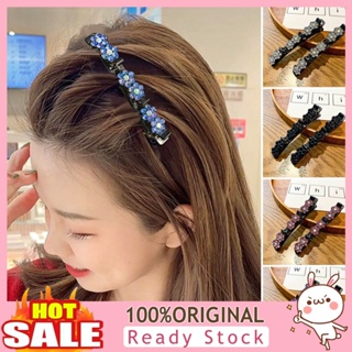 [B_398] Korean Style Elegant Tight Anti-fall Bang Clip Shiny Rhinestone Flower Decor Double Layer Hairpin Hair Accessories