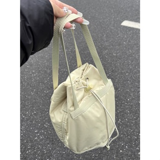 ♠☁✹Little Red Book √ แนะนำ 2023 Amoi Simple Light Casual Nylon Drawstring Messenger Bucket Bag Large Capacity