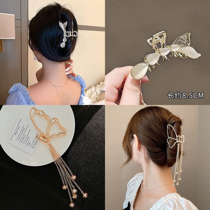 fishtailหินตาแมวอารมณ์กิ๊บติดผมมุกผู้หญิงกลับหัวคว้าคลิปขั้นสูงคลิปฉลามขนาดใหญ่คว้าคลิปอุปกรณ์ผม