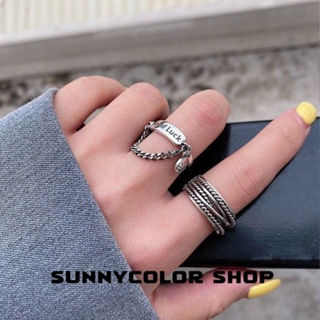 SUNNYCOLOR  แหวน แหวนแฟชั่น insลีลา ชีวิตประจําวัน การออกแบบแบรนด์ A98N1DZ