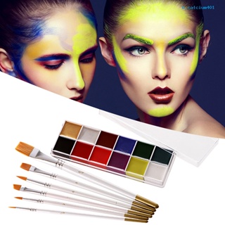 Calcium Halloween Makeup Kit 12 Color Easy to Apply Remove Intensely Toned Face Body