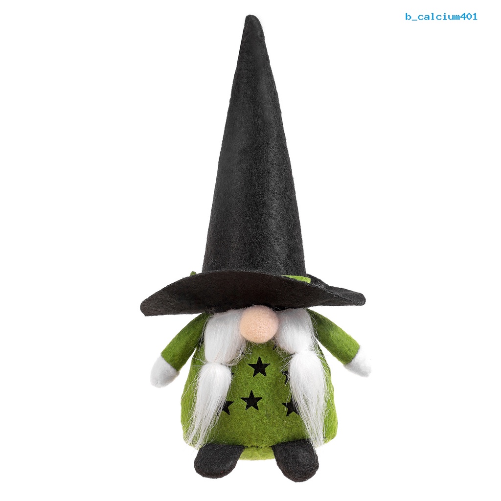 calcium-halloween-faceless-doll-handmade-hollow-out-pentagram-pointy-hat-braid-beard-design-gnome-faceless