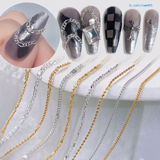 Calciummj Nail Chain Multi-purpose DIY Glittery 3D Manicure DIY Metal Chain Charms for Girl