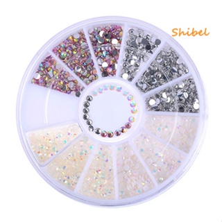 HOT_ DIY เคล็ดลับการตกแต่งเล็บ Charms Round Wheel Crystal Glitter