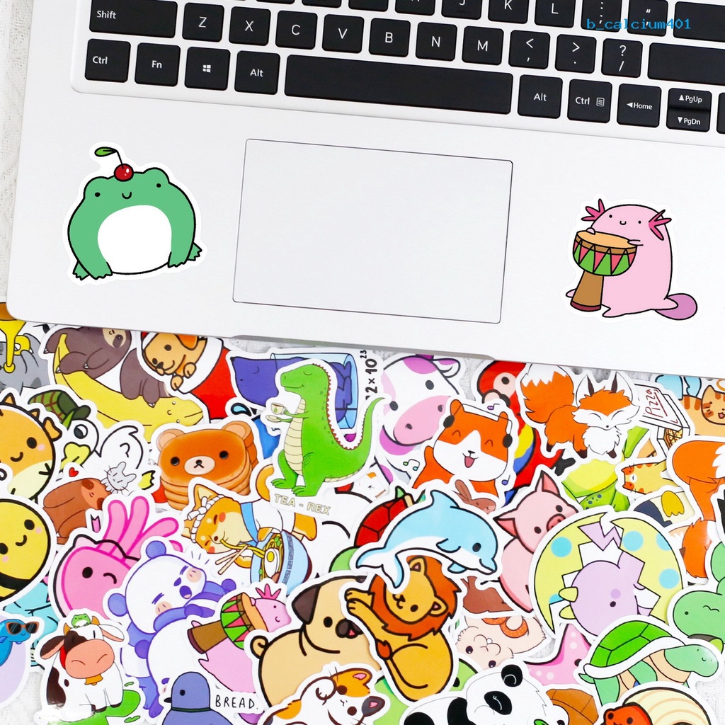 calciwj-50pcs-graffiti-sticker-waterproof-clear-printing-diy-pvc-cute-cartoon-animal-pig-pattern