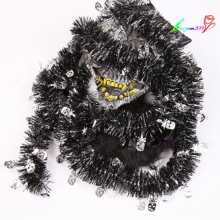 【AG】Tinsel Garland Eye-catching Halloween Decoration 200cm Pumpkin Witch Ghost Spider Metallic Twist Garland Supplies for