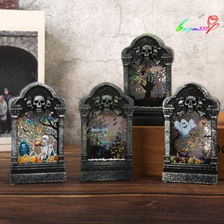 【AG】Halloween Graveyard Ornaments Realistic Decorative Increase Atmosphere Haunted House Halloween Decoration LED Scary Halloween Tombstone